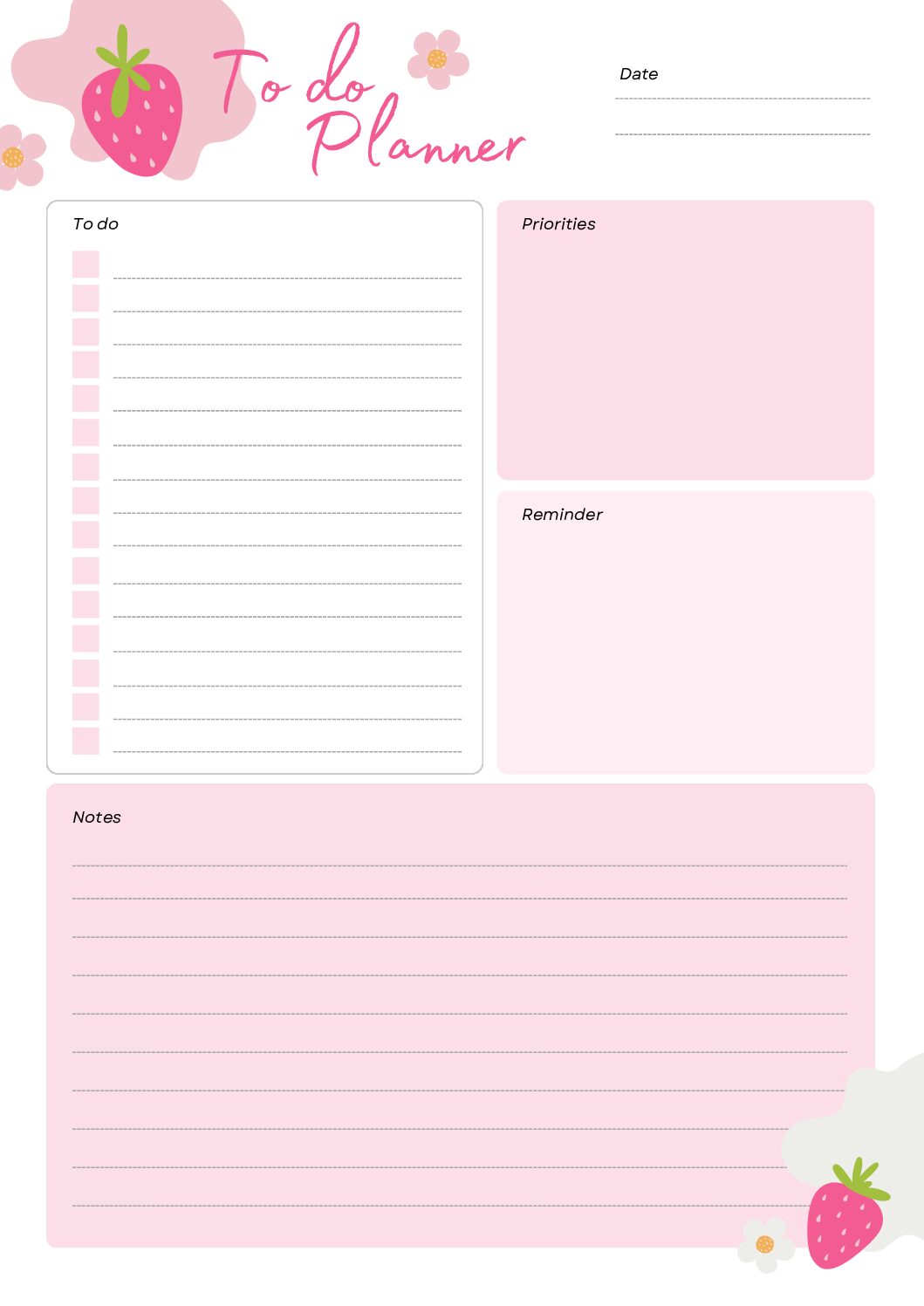 Pink to do list