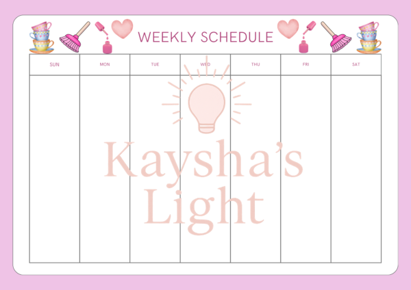 Cute Weekly Schedule Planner Printable PDF | Aesthetic Weekly Planner | Instant Digital Download