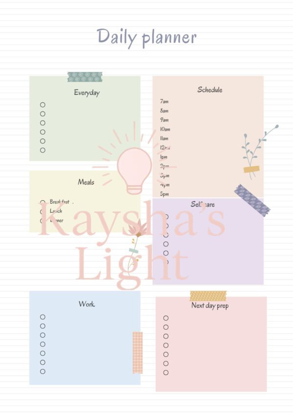 Daily Planner Printable PDF – Minimal Aesthetic Productivity Planner | Instant Download