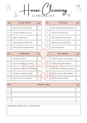 Cleaning Checklist Printable PDF | Home Cleaning Routine Planner | Instant Digital Download