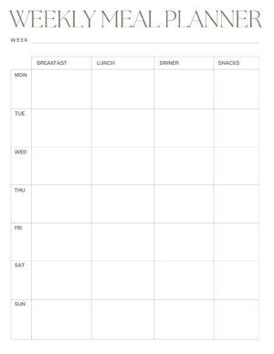 Weekly Meal Planner Digital Download | Printable Meal Planning Template | Weekly Food Organizer PDF | Breakfast Lunch Dinner Snack Tracker | Minimalist Planner